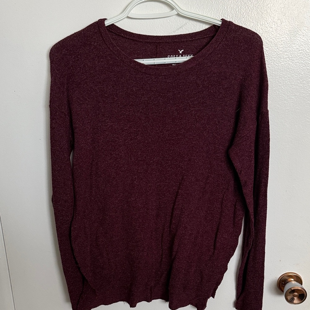 American Eagle Outfitters Soft & Sexy Plush Top in Maroon